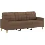 Juego de sofás con cojines 3 piezas tela marrón by , Sofas - Ref: Foro24-3201333, Price: 529,28 €, Discount: %