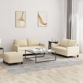 Juego de sofás con cojines 3 piezas tela crema by , Sofas - Ref: Foro24-3201454, Price: 450,53 €, Discount: %