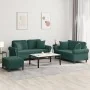 Juego de sofás con cojines 3 piezas terciopelo verde oscuro von , Sofas - Ref: Foro24-3202242, Preis: 606,11 €, Rabatt: %