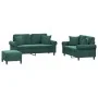 Juego de sofás con cojines 3 piezas terciopelo verde oscuro von , Sofas - Ref: Foro24-3202242, Preis: 606,11 €, Rabatt: %