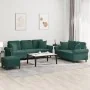 Juego de sofás con cojines 3 piezas terciopelo verde oscuro von , Sofas - Ref: Foro24-3202282, Preis: 641,25 €, Rabatt: %