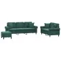 Juego de sofás con cojines 3 piezas terciopelo verde oscuro von , Sofas - Ref: Foro24-3202282, Preis: 641,25 €, Rabatt: %
