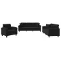 Juego de sofás con cojines 3 piezas tela microfibra negro by , Sofas - Ref: Foro24-3202305, Price: 835,94 €, Discount: %