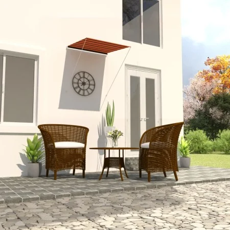 Toldo retráctil naranja y marrón 100x150 cm de , Toldos - Ref: Foro24-145893, Precio: 34,73 €, Descuento: %