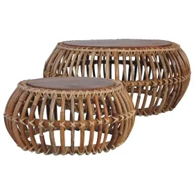 Mesas de centro 2 unidades ratán natural by , Coffee table - Ref: Foro24-283082, Price: 250,32 €, Discount: %