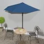 Sombrilla balcón semicircular palo aluminio azul 270x144x222 cm by , Umbrellas - Ref: Foro24-312501, Price: 52,55 €, Discount: %