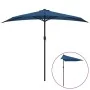 Sombrilla balcón semicircular palo aluminio azul 270x144x222 cm by , Umbrellas - Ref: Foro24-312501, Price: 52,55 €, Discount: %