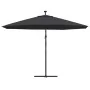 Sombrilla de jardín voladiza con luces LED negro 350 cm de , Sombrillas - Ref: Foro24-313784, Precio: 132,53 €, Descuento: %
