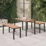 Set de comedor de jardín 3 pzas acero y WPC marrón y negro by , Garden sets - Ref: Foro24-317140, Price: 244,03 €, Discount: %