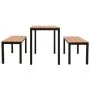 Set de comedor de jardín 3 pzas acero y WPC marrón y negro by , Garden sets - Ref: Foro24-317140, Price: 244,03 €, Discount: %