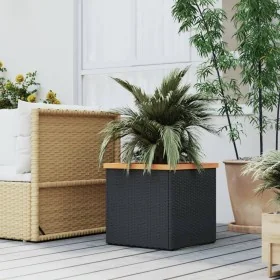 Jardinera de ratán sintético negra 40x40x40 cm by , Pots and planters - Ref: Foro24-319414, Price: 52,93 €, Discount: %