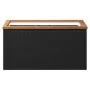 Jardinera de ratán sintético negra 80x40x40 cm by , Pots and planters - Ref: Foro24-319416, Price: 75,66 €, Discount: %