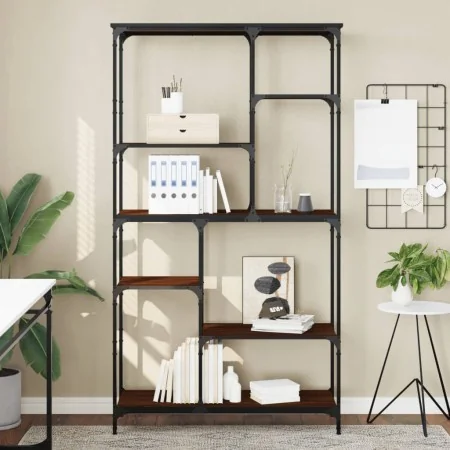 Estantería madera ingeniería acero roble marrón 99x35,5x176 cm von , Bücherregale und Regale - Ref: Foro24-835413, Preis: 93,...