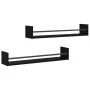 Estantes de pared con barras 2 unidades negro 80x16x14 cm von , Regale und Regale - Ref: Foro24-835439, Preis: 41,25 €, Rabat...