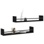 Estantes de pared con barras 2 unidades negro 80x16x14 cm von , Regale und Regale - Ref: Foro24-835439, Preis: 41,25 €, Rabat...