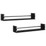 Estantes de pared con barras 2 unidades negro 80x16x14 cm von , Regale und Regale - Ref: Foro24-835439, Preis: 41,25 €, Rabat...