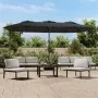 Sombrilla doble de jardín con luces LED antracita 449x245 cm by , Umbrellas - Ref: Foro24-362955, Price: 208,43 €, Discount: %