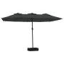 Sombrilla doble de jardín con luces LED antracita 449x245 cm by , Umbrellas - Ref: Foro24-362955, Price: 208,43 €, Discount: %