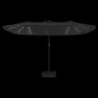 Sombrilla doble de jardín con luces LED antracita 449x245 cm by , Umbrellas - Ref: Foro24-362955, Price: 208,43 €, Discount: %