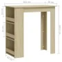 Mesa bar estante almacenaje contrachapada roble 102x50x103,5 cm by , Kitchen and dining tables - Ref: Foro24-809470, Price: 9...