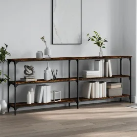Mesa consola madera de ingeniería roble ahumado 200x29x75 cm by , Side tables - Ref: Foro24-834112, Price: 94,07 €, Discount: %