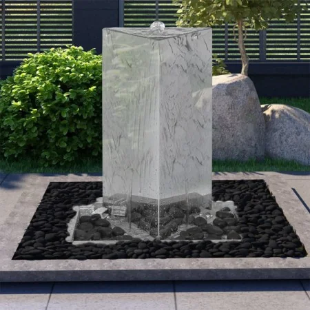 Fuente de jardín triangular con bomba acero inoxidable 76 cm de , Fuentes y cascadas - Ref: Foro24-48096, Precio: 261,40 €, D...
