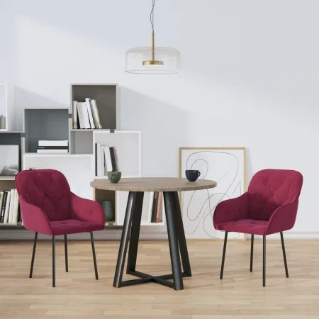 Sillas de comedor 2 unidades terciopelo rojo tinto de , Sillas de comedor - Ref: Foro24-344850, Precio: 129,37 €, Descuento: %