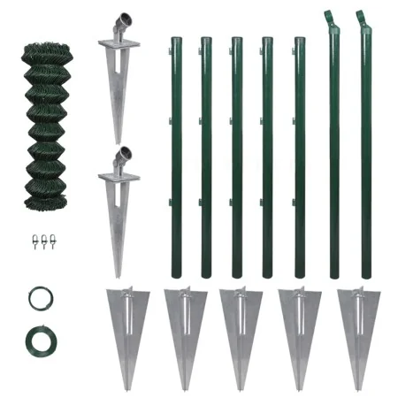 Valla metálica con estacas postes acero galvanizado 0,8x15 m by , fence panels - Ref: Foro24-140749, Price: 173,04 €, Discoun...