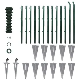 Valla metálica con estacas postes acero galvanizado 1,5x25 m by , fence panels - Ref: Foro24-140756, Price: 382,29 €, Discoun...