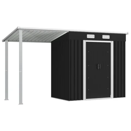 Cobertizo jardín con tejado extendido acero gris 346x121x181 cm von , Schuppen - Ref: Foro24-144034, Preis: 473,38 €, Rabatt: %