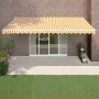 Toldo retráctil aluminio y tela amarillo y blanco 5x3 m de , Toldos - Ref: Foro24-3154435, Precio: 338,29 €, Descuento: %