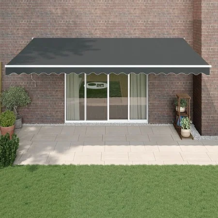 Toldo retráctil aluminio y tela gris antracita 5x3 m de , Toldos - Ref: Foro24-3154440, Precio: 362,98 €, Descuento: %