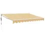 Toldo retráctil automático amarillo y blanco 3,5x2,5 m de , Toldos - Ref: Foro24-3154482, Precio: 271,78 €, Descuento: %
