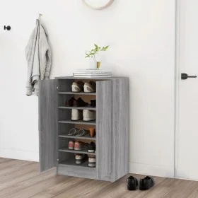 Zapatero de madera contrachapada gris Sonoma 60x35x92 cm by , Shoe racks and shoe organizers - Ref: Foro24-816012, Price: 117...