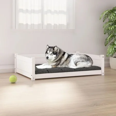 Cama para perros madera maciza de pino blanco 105,5x75,5x28 cm de , Camas para perros - Ref: Foro24-821463, Precio: 102,29 €,...