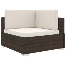 Asiento seccional de esquina con cojines 1 uds ratán PE marrón von , Modulare Sofas für den Außenbereich - Ref: Foro24-46797,...