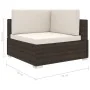 Asiento seccional de esquina con cojines 1 uds ratán PE marrón by , Modular outdoor sofas - Ref: Foro24-46797, Price: 139,17 ...