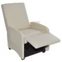 Sillón plegable de cuero sintético color crema de , Sillones - Ref: Foro24-241680, Precio: 238,82 €, Descuento: %
