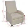 Sillón plegable de cuero sintético color crema de , Sillones - Ref: Foro24-241680, Precio: 238,82 €, Descuento: %