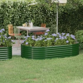Jardinera arriate acero recubrimiento polvo verde 175x100x36 cm by , Pots and planters - Ref: Foro24-318988, Price: 46,59 €, ...
