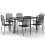 Juego de comedor jardín 7 pzas acero y cuerda de algodón negro von , Gartensets - Ref: Foro24-3156537, Preis: 430,66 €, Rabat...