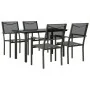 Juego de comedor para jardín 5 piezas acero y textilene negro de , Conjuntos de jardín - Ref: Foro24-3200728, Precio: 310,70 ...