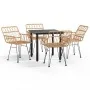 Juego de comedor de jardín 5 piezas ratán sintético by , Garden sets - Ref: Foro24-3157860, Price: 358,06 €, Discount: %