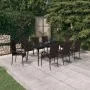Juego de comedor para jardín 9 piezas marrón y negro de , Conjuntos de jardín - Ref: Foro24-3099406, Precio: 640,94 €, Descue...