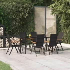 Juego comedor de jardín 7 piezas ratán sintético negro y marrón by , Garden sets - Ref: Foro24-3156521, Price: 524,69 €, Disc...
