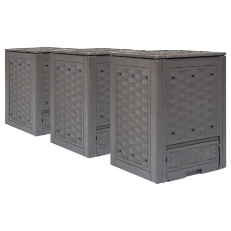 Compostador de jardín 3 uds plástico ratán 60x60x83 cm 900 L by , Composters - Ref: Foro24-278918, Price: 252,36 €, Discount: %