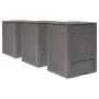 Compostador de jardín 3 uds plástico ratán 60x60x83 cm 900 L by , Composters - Ref: Foro24-278918, Price: 252,36 €, Discount: %