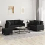 Juego de sofás con cojines 3 piezas cuero sintético negro by , Sofas - Ref: Foro24-3201373, Price: 497,88 €, Discount: %