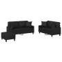 Juego de sofás con cojines 3 piezas cuero sintético negro by , Sofas - Ref: Foro24-3201373, Price: 497,88 €, Discount: %