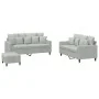 Juego de sofás con cojines 3 piezas terciopelo gris claro by , Sofas - Ref: Foro24-3201710, Price: 509,36 €, Discount: %
